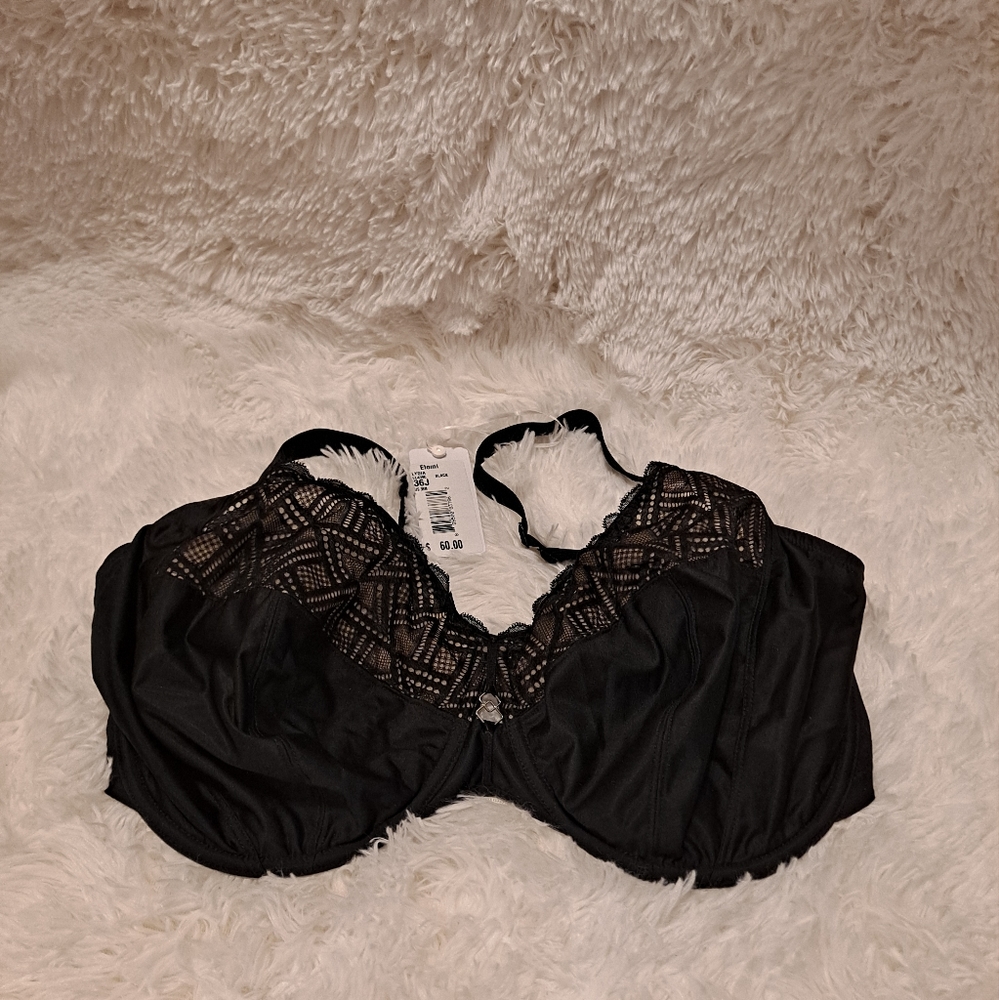Elomi lidia bra full cup side support underwired Plus size lingerie size 36J